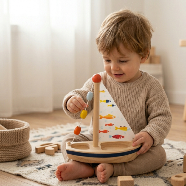 Velero de Madera Montessori: Mi Primera Aventura Acuática